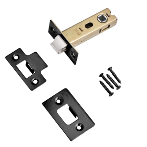 Bolt Through Tubular Latch - 76mm Case - 57mm Backset - Matte Black - Designer Levers