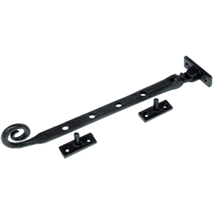 Antique Curly Tail Casement Window Stay 300mm Black Iron