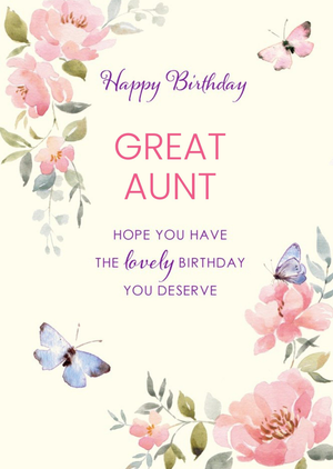 Illustrated Floral Butterfly Adult Card
