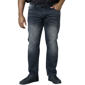 D555 Mens Benson Big & Tall Kingsize Tapered Fit Stretch Jeans - Grey Stonewash - 46 S / Grey