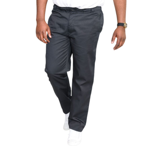 D555 Mens Basilio Big & Tall Kingsize Elastic Waist Rugby Trousers - 46 R / Black
