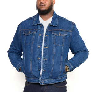 D555 Mens Big & Tall Western Style Trucker Denim Jacket - 3XL / Blue