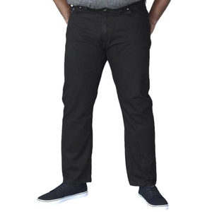 D555 Mens Balfour Big & Tall Kingsize Relaxed Comfort Fit Stretch Jeans - Black - 48 S / Black