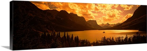 Clouds over mountains, Saint Mary Lake, Glacier National Park, Montana