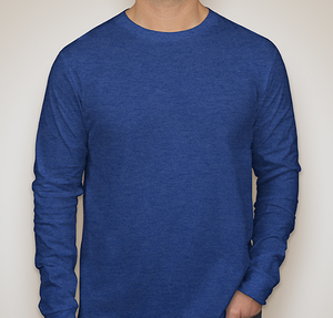 Bella + Canvas Long Sleeve Jersey T-shirt - Heather True Royal