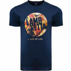 Lambretta Mens Union Jack Guitar Cotton T-Shirt - Navy - L / Blue