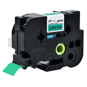 Compatible Brother TZe-751 24mm Black Text on Green Laminated Tape - 8 meters
