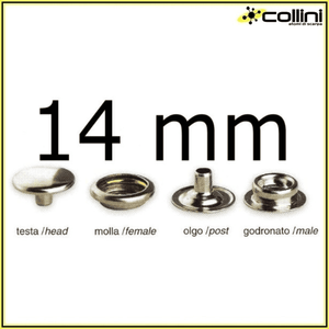 Bottoni Automatici Scatto Pesante 14 mm in Ottone