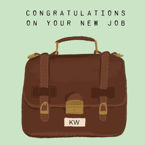 Moonpig Katy Welsh New Job Congratulations Briefcase Arty Card