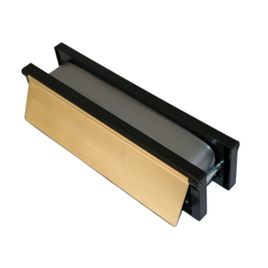 Firestop Intumescent Letterbox 12"/300mm Brass (Black Frame)