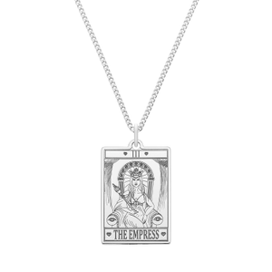 Small Sterling Silver “The Empress” Tarot Card Necklace