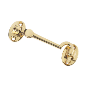 Victorian Silent Pattern Cabin Hook - 100mm - Polished Brass - Hardware Solutions