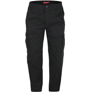 D555 Mens Robert Big & Tall Kingsize Cotton Cargo Trousers - Black - 46 R / Black