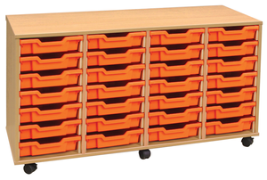 4 Bay Shallow Tray Storage With 28 Trays
