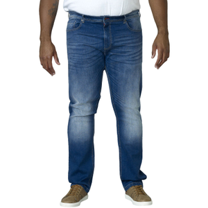 D555 Mens Ambrose Big & Tall Kingsize Tapered Fit Stretch Jeans - Dark Blue - 46 L / Blue