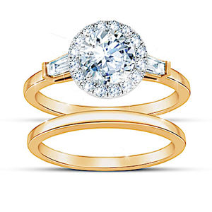 From This Day Personalized Bridal Ring Set - 18K Gold Plated