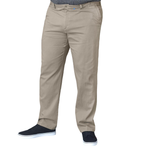 D555 Mens Bruno Big & Tall Kingsize Stretch Chino Trousers - Stone - 50 R / Stone