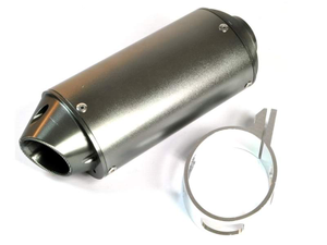 Pit Bike Grey CNC End Can 38mm Silencer