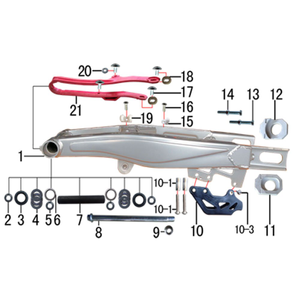 M2R M1 250cc Dirt Bike Swingarm Axle