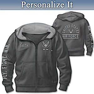 Ready At The Reveille USAF Personalized Men's Hoodie - XL