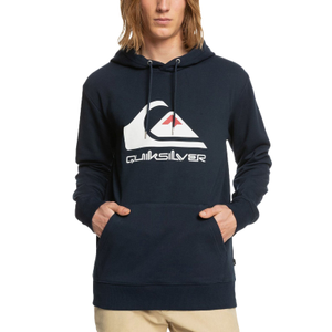 Quiksilver Mens Big Logo Casual Pullover Hoodie - Navy - L / Blue - L / Blue