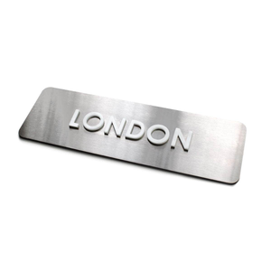 Custom City Name Plate for Clocks — Stainless Steel & Acrylic
