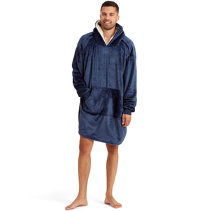 Snuggaroo Sherpa Soft Oversized Hoodie Wearable Blanket - One Size / Navy