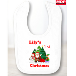 Personalised My First Christmas Santa Baby Bib