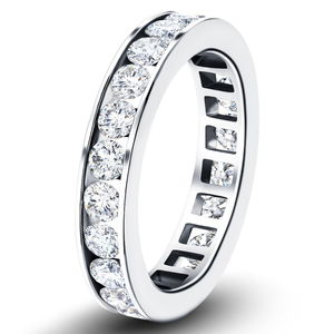 Channel Set Full Eternity Diamond Ring 1.50ct in Platinum 3.5mm