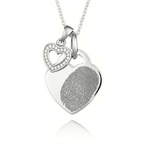 Duo Heart Fingerprint Necklace