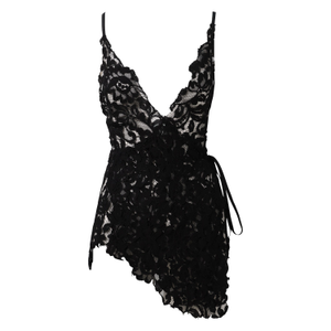 Festival Party Dress Valentina Noir Lace Wrap (S)