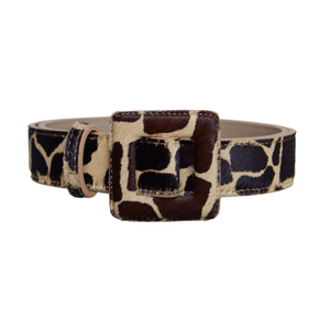 Mini Square Buckle Belt - Giraffe (S)
