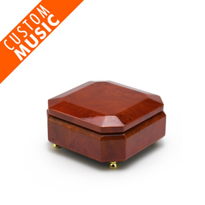 Octagonal Beveled Wood Tone Custom USB Module Music Box - OVERSTOCK PRICE