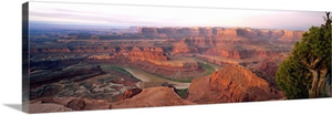 High angle view of an arid landscape, Canyonlands National Park, Utah