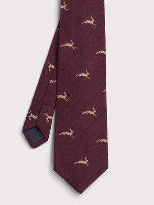 Claret Leaping Hare Tie