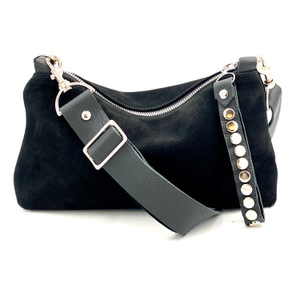 Nancy Crossbody Bag In Black Suede