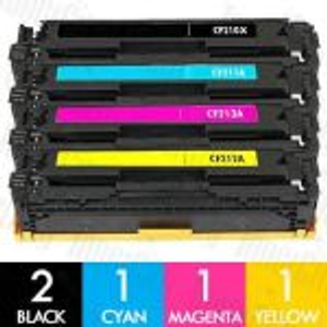 Compatible HP 131X + 131A (CF210X + CF211A-CF213A) 5-Pack Toner Cartridge Combo