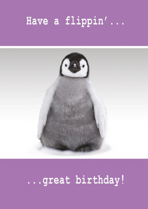 Quitting Hollywood Paw Play Penguin Birthday Funny Card