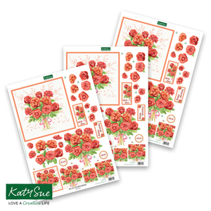 Die Cut Decoupage – Red Roses (pack of 3)