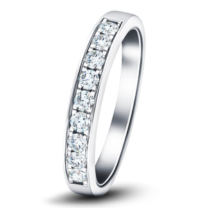 Channel Set Half Eternity Ring 0.50ct G/SI Diamonds in Platinum
