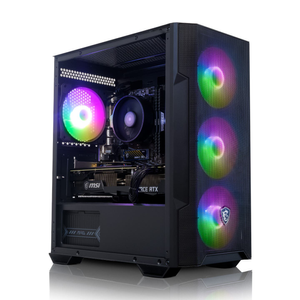 AWD-IT M100R RGB Ryzen 5 5500 6 Core AMD Radeon RX 9060 XT 16GB Desktop PC for Gaming