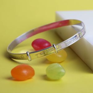New Silver Twinkle Twinkle Little Star Expanding Baby Bangle