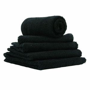 Chlorine Resistant Dyed Black Towels x12