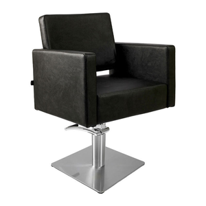 Lotus Phoenix Black Styling Chair Square Silver Base