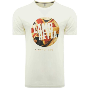 Lambretta Mens Union Jack Guitar Cotton T-Shirt - Jet Stream - L / White