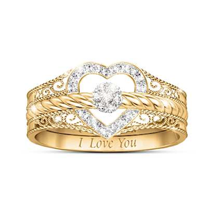 I Love You Diamond Ring Set Size 11
