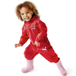 Regatta Kids Puddle IV Waterproof Puddle Suit - 3 - 4 Yrs / Red