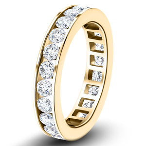 Channel Set Full Eternity Diamond Ring 1.00ct 18k Yellow Gold 3.2mm
