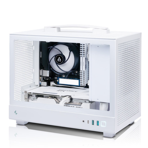 AWD-IT CH160 RayStation Ryzen 5500 RTX 3050 8GB Ultra Portable Mini White Desktop PC For Gaming