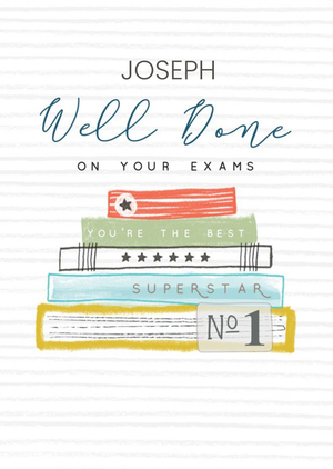 Illustrated Books Well Done on Your Exams Card